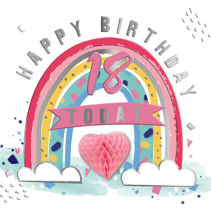 18 Today Fold Out Honeycomb 18th Birthday Greeting Card