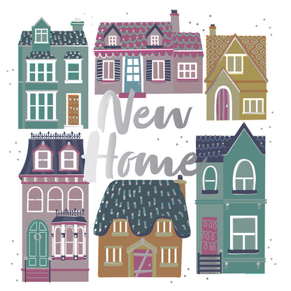 New Home Happy Times Foiled Houses Greeting Card