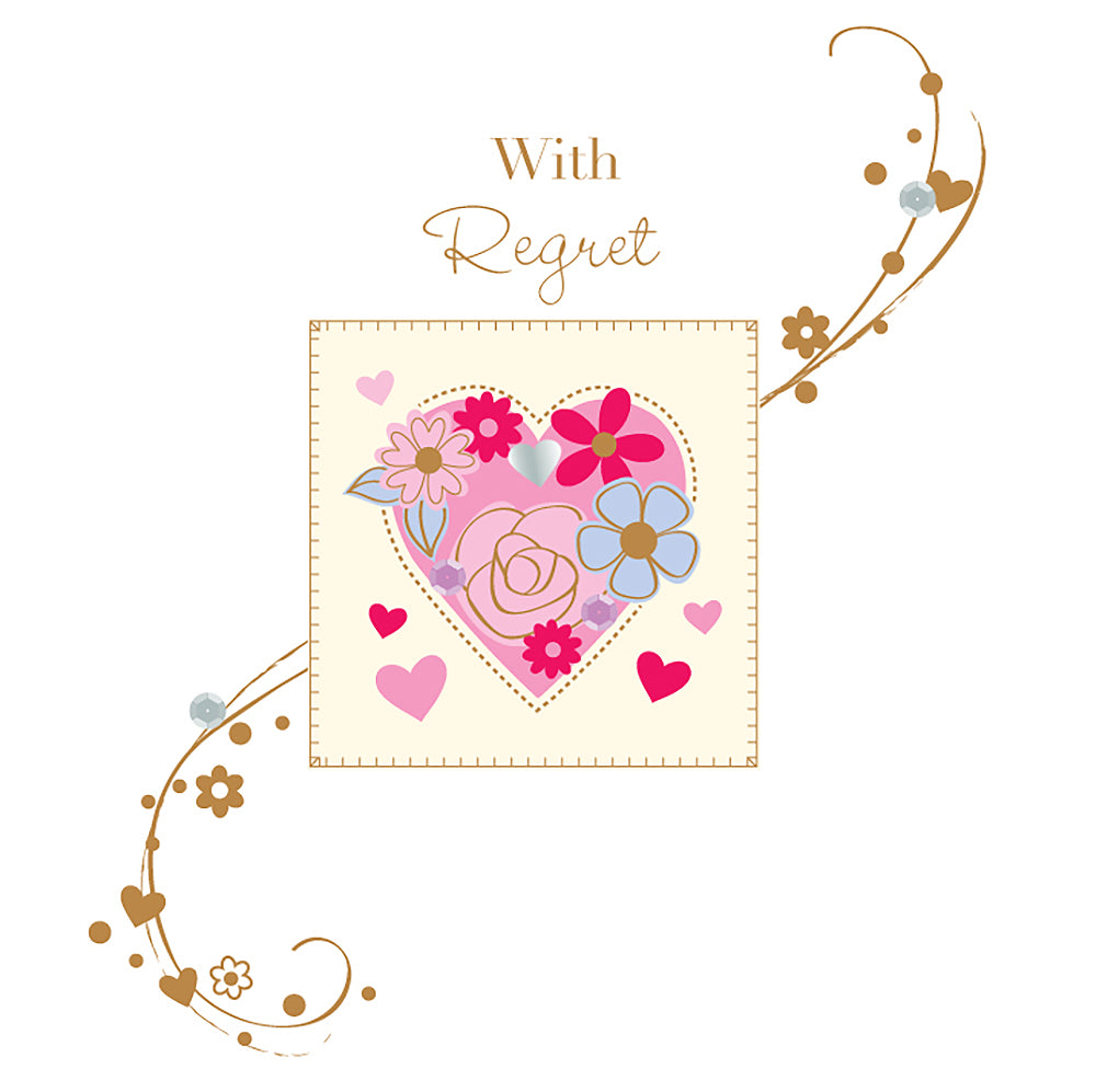 With Regret Wedding Invitation Embellished Greeting Card