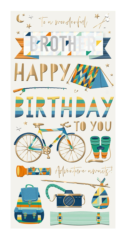 Adventurous Brother Embellished Birthday Greeting Card
