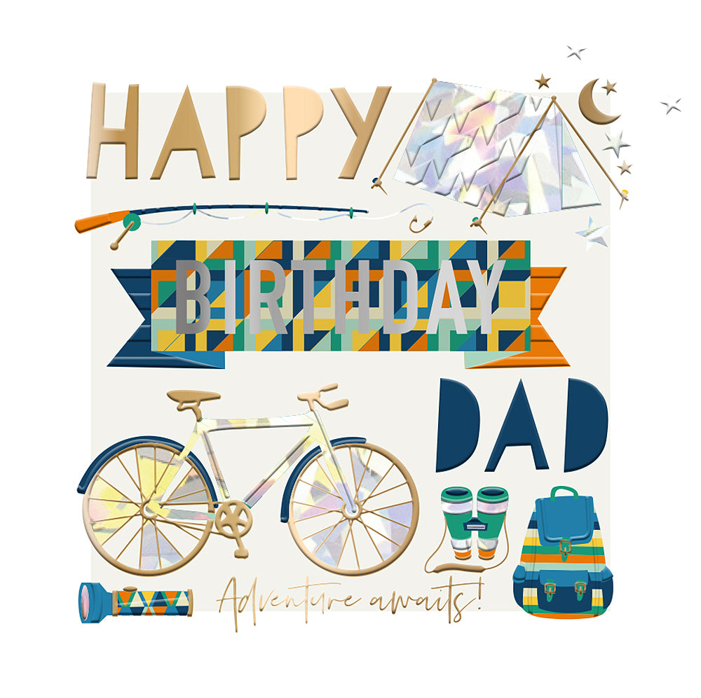 Adventurous Dad Embellished Birthday Greeting Card