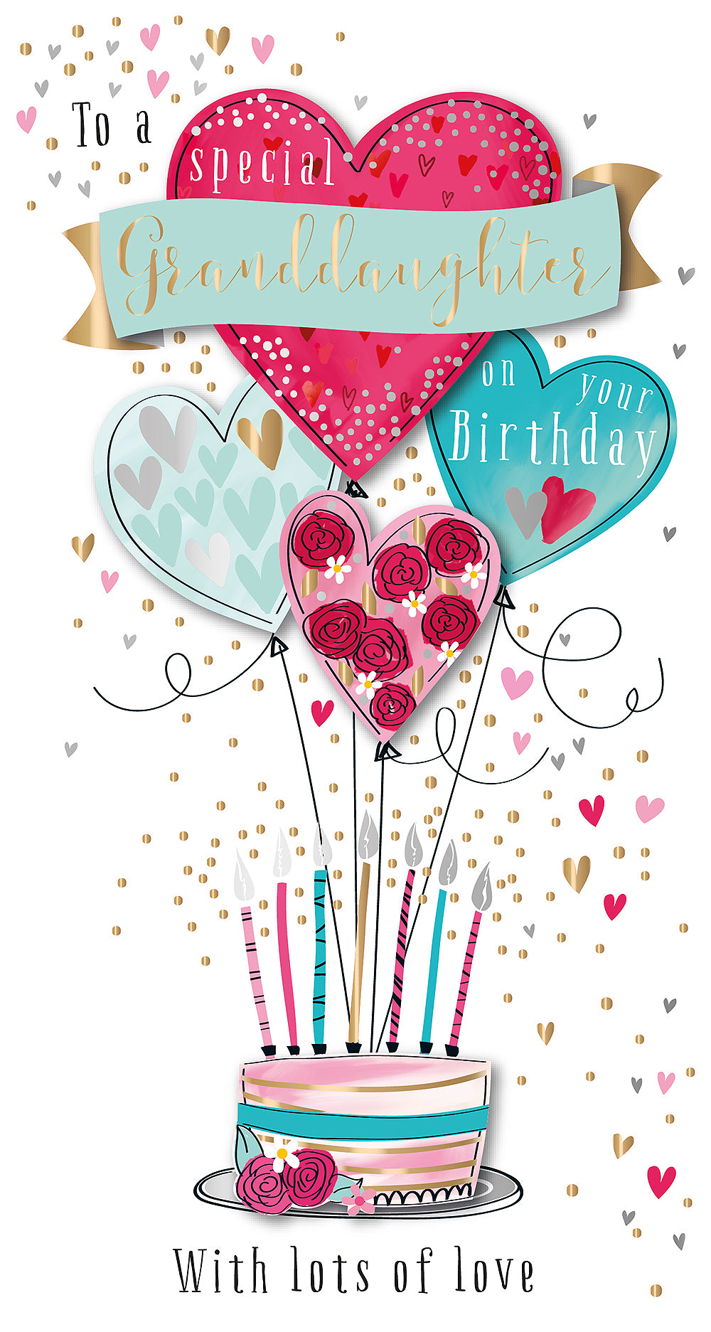 To A Granddaughter Embellished Birthday Greeting Card