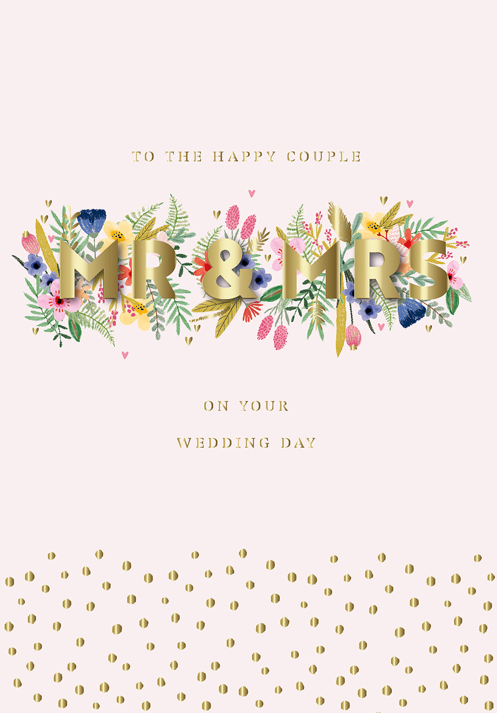 Mr & Mrs On Your Wedding Day Embellished Greeting Card