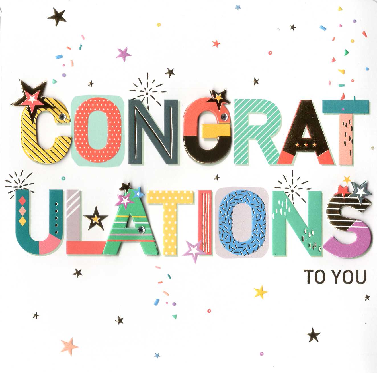 Congratulations To You Embellished Greeting Card