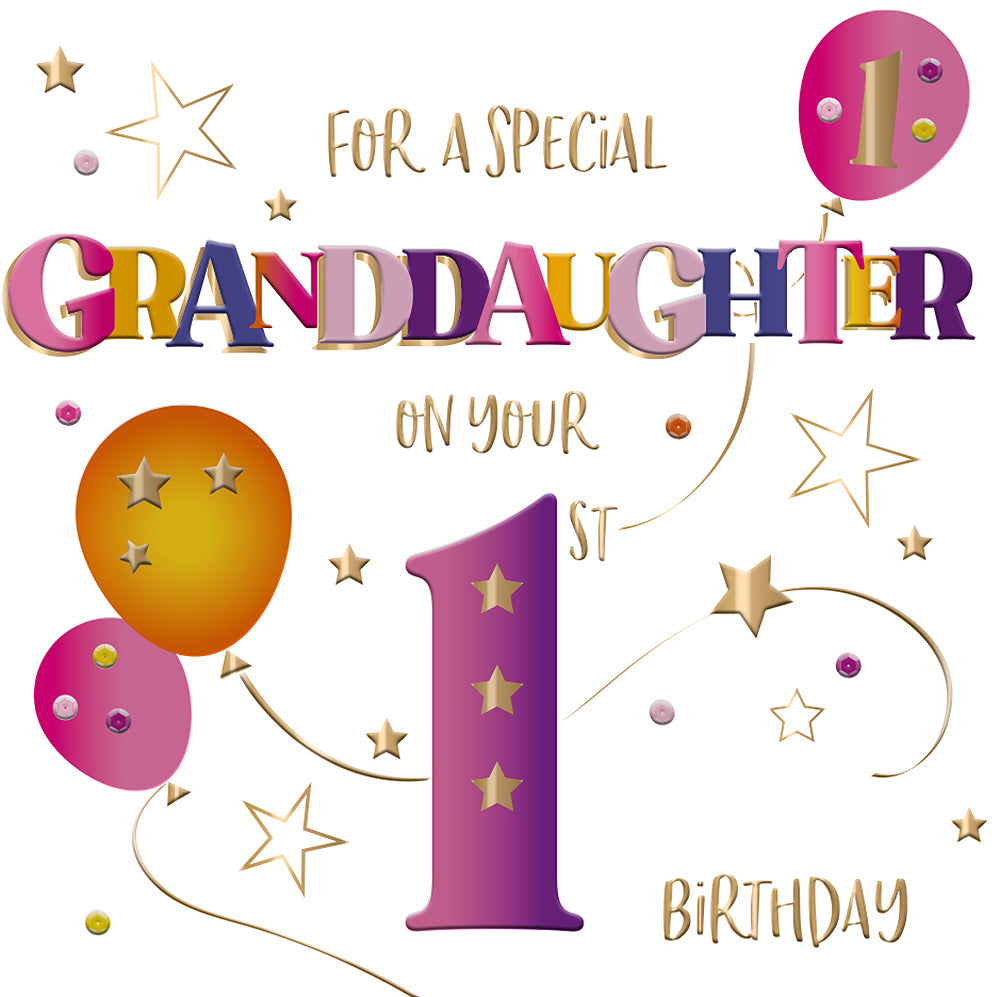 Special Granddaughter On Your 1st Birthday Greeting Card