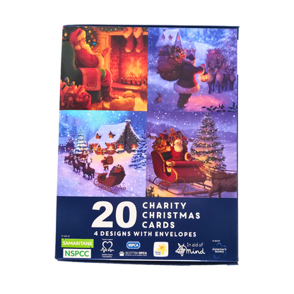 Box of 20 Assorted Festive Santa Multiple Charity Christmas Cards