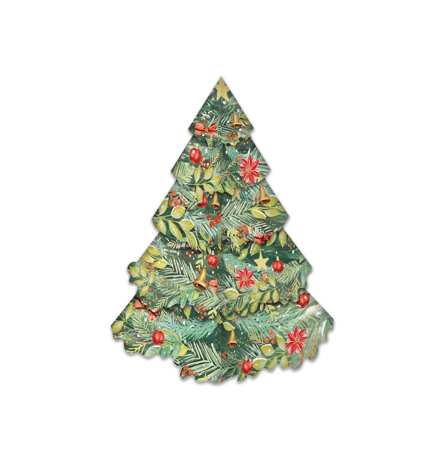 Box of 6 3D Die Cut Xmas Tree Marie Curie Charity Christmas Cards