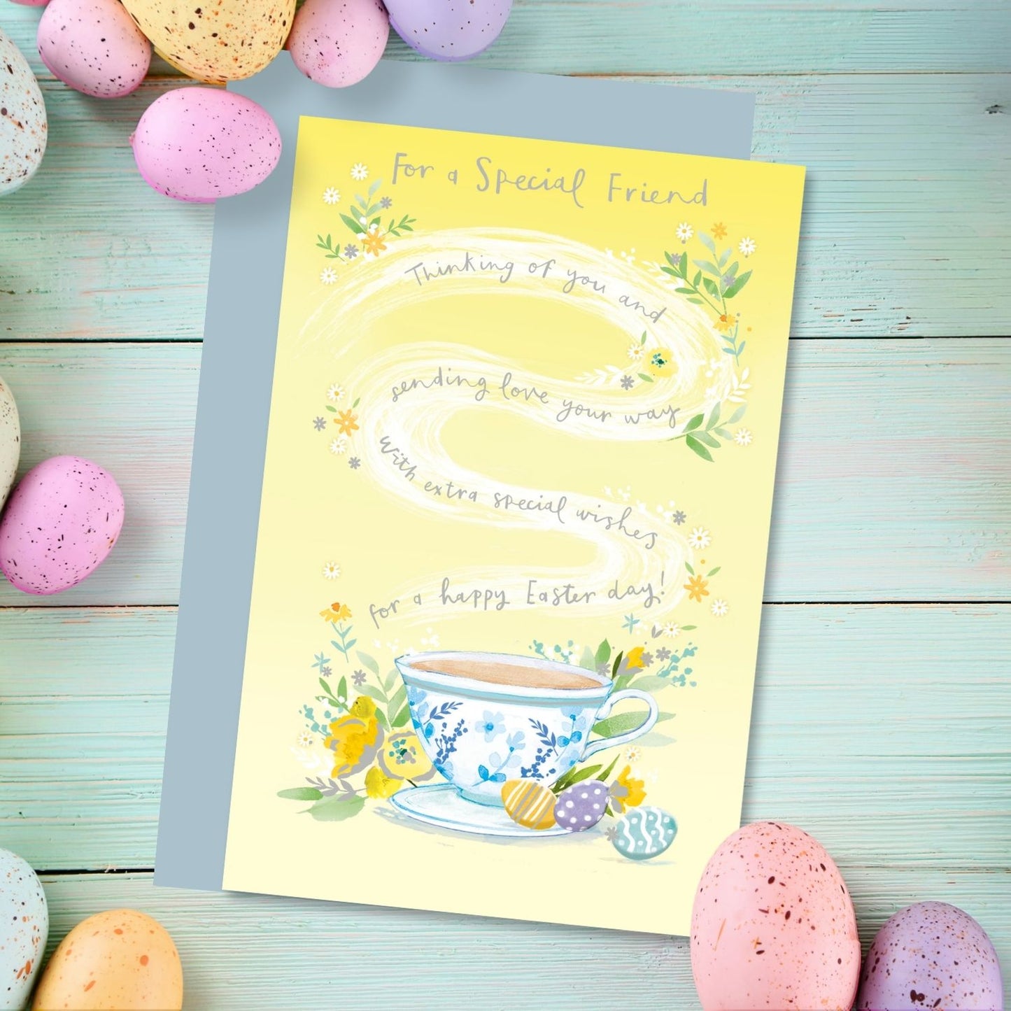 Thinking Of You Special Friend Tea-Riffic Easter Card Traditional Greeting Card