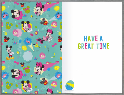 Disney Mickey Mouse & Minnie Hoppy Friend Easter Card Contemporary Greeting Card