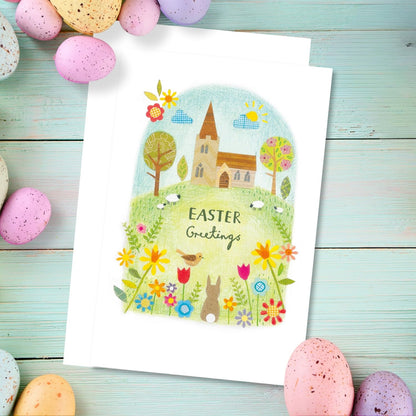 God's Blessings Easter Greetings Spring Blessings Religious Easter Greeting Card