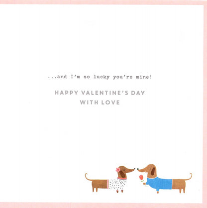 Amazing Girlfriend Puppy Love Blooms Valentine's Day Hand-Finished Greeting Card