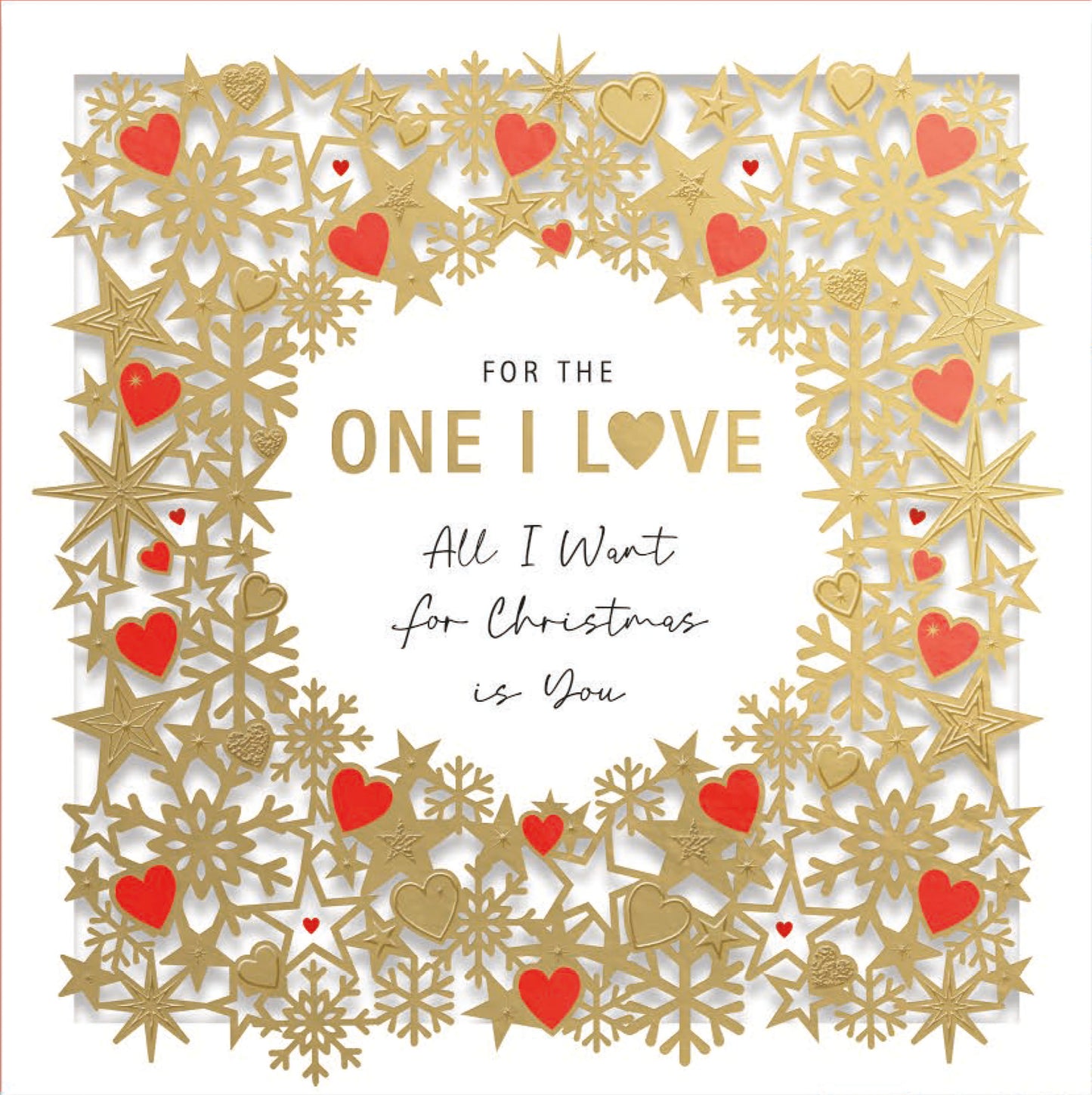 One I Love All I Want Is You 3D Cut Out Luxury Christmas Card