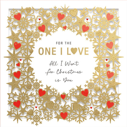 One I Love All I Want Is You 3D Cut Out Luxury Christmas Card