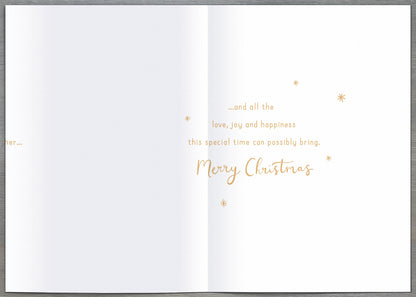Both Of You Crescent Moon 3D Cut Out Luxury Christmas Card