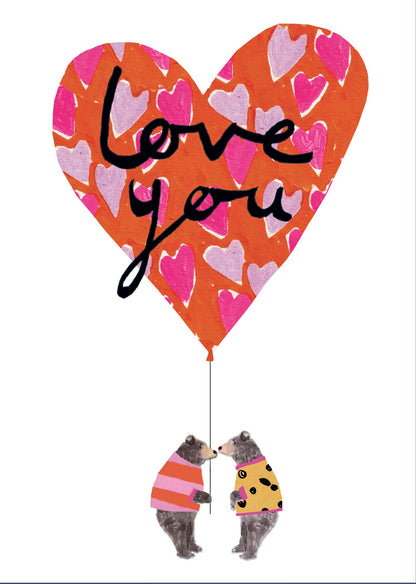 Love You Bear-Y In Love! Valentines Day Contemporary Greeting Card