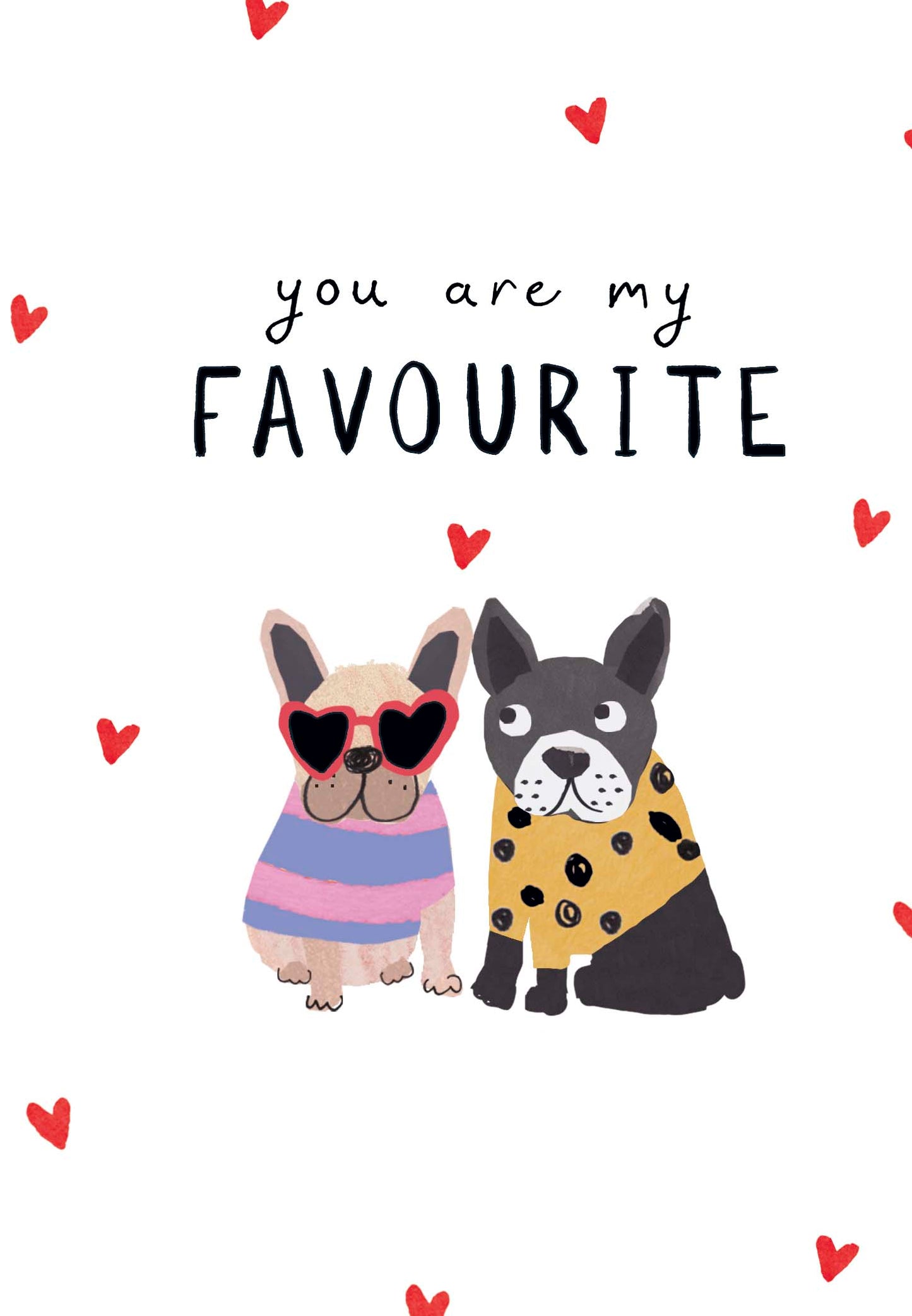 My Favourite Puppy Lovebirds Cuddle Valentines Day Contemporary Greeting Card