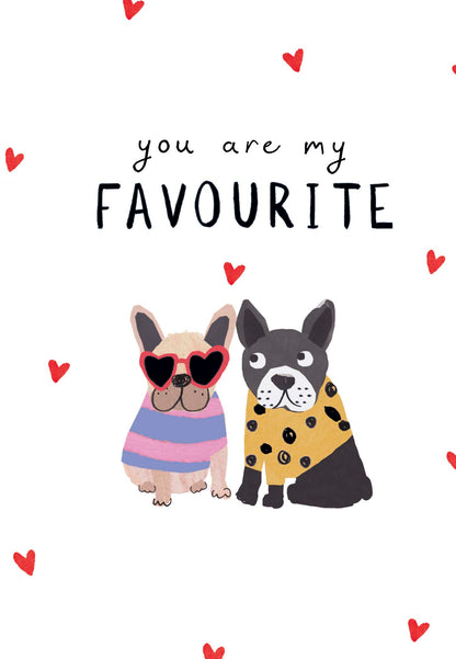 My Favourite Puppy Lovebirds Cuddle Valentines Day Contemporary Greeting Card