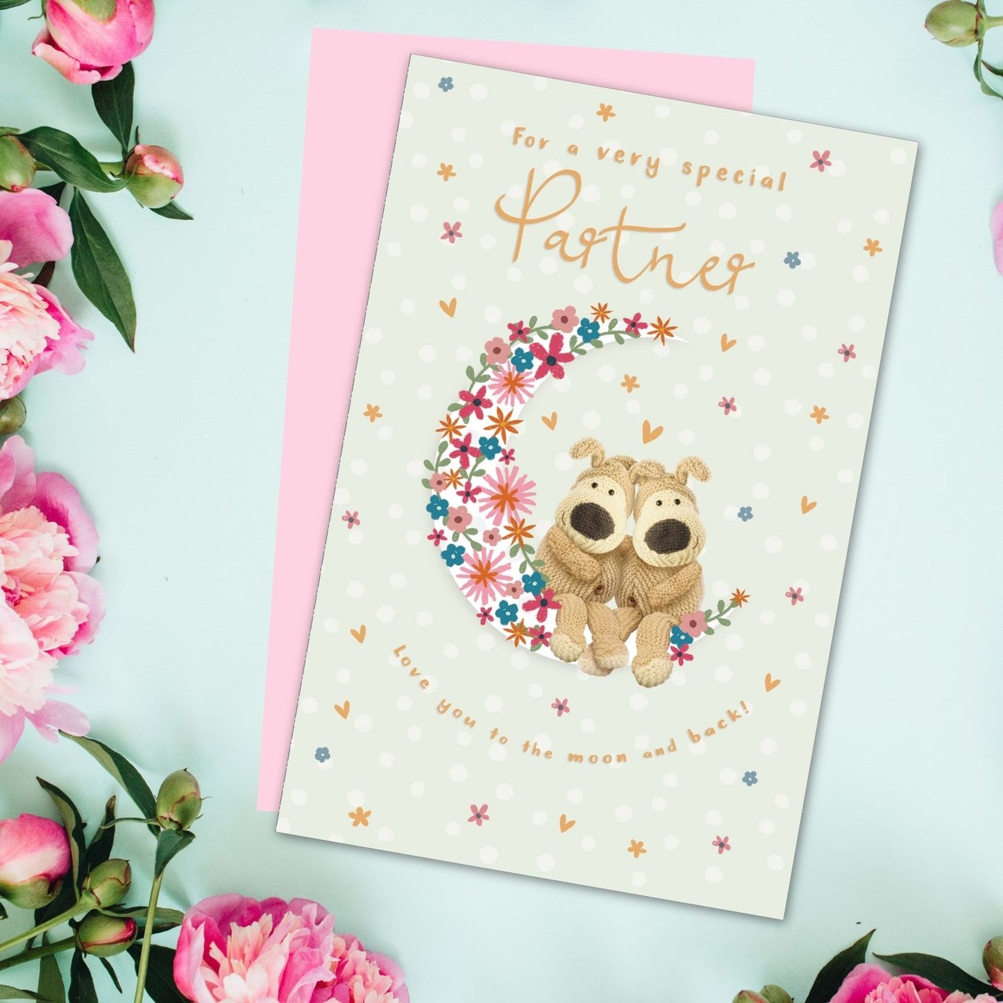 Boofle Special Partner Love On Moon Cute Mother's Day Greeting Card