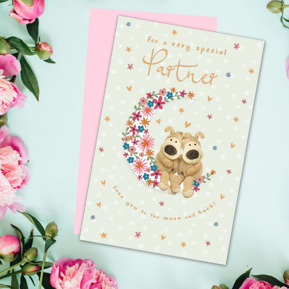Boofle Special Partner Love On Moon Cute Mother's Day Greeting Card