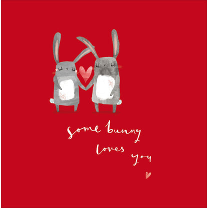 Bunny Love Hare-Raising Romance Valentines Day Contemporary Greeting Card