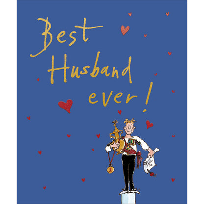 Quentin Blake Best Husband Medal Worthy Hubby! Valentine's Day Greeting Card