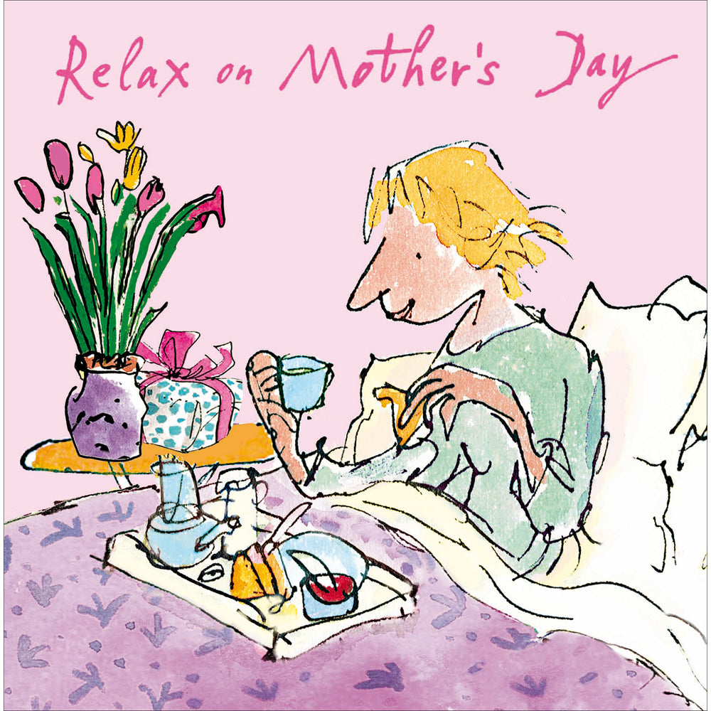 Quentin Blake Relax On Mother's Day Artistic Mother's Day Greeting Card