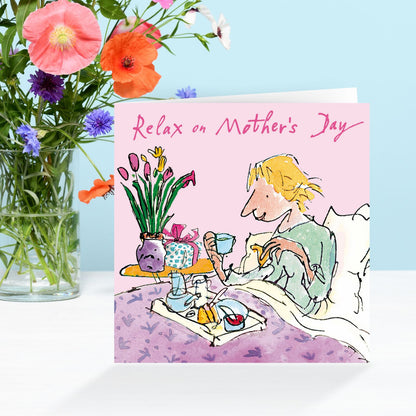 Quentin Blake Relax On Mother's Day Artistic Mother's Day Greeting Card