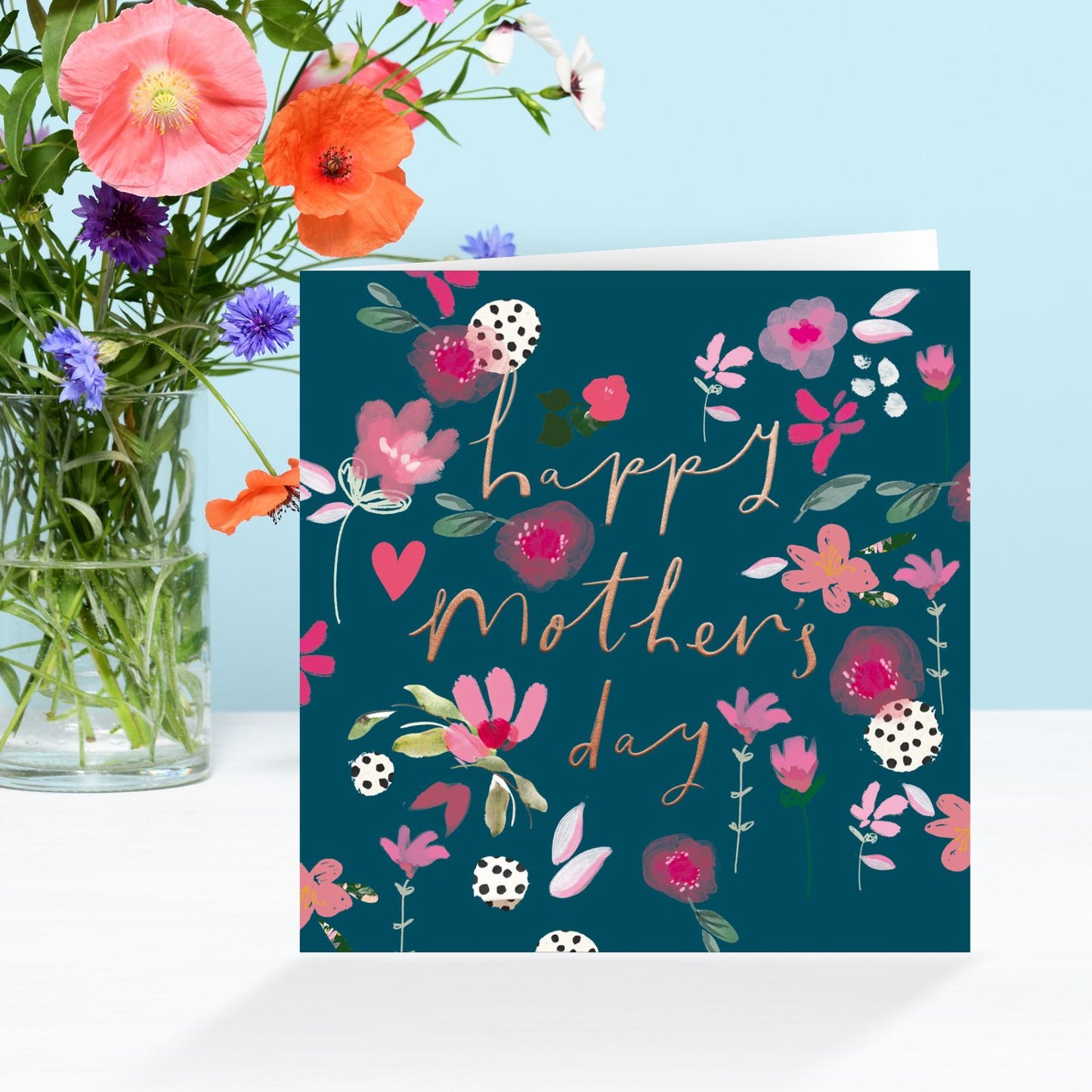 Happy Mother's Day Polka-Dot Petal Power Artistic Mother's Day Greeting Card