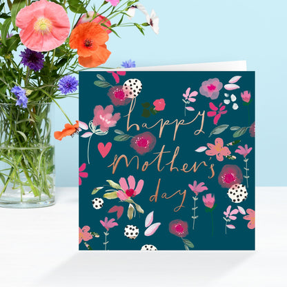 Happy Mother's Day Polka-Dot Petal Power Artistic Mother's Day Greeting Card