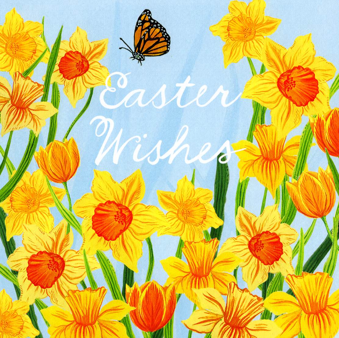 Easter Wishes Fluttering Spring Beauty Artistic Easter Greeting Card
