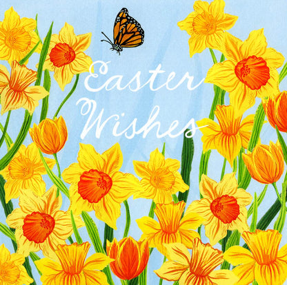 Easter Wishes Fluttering Spring Beauty Artistic Easter Greeting Card