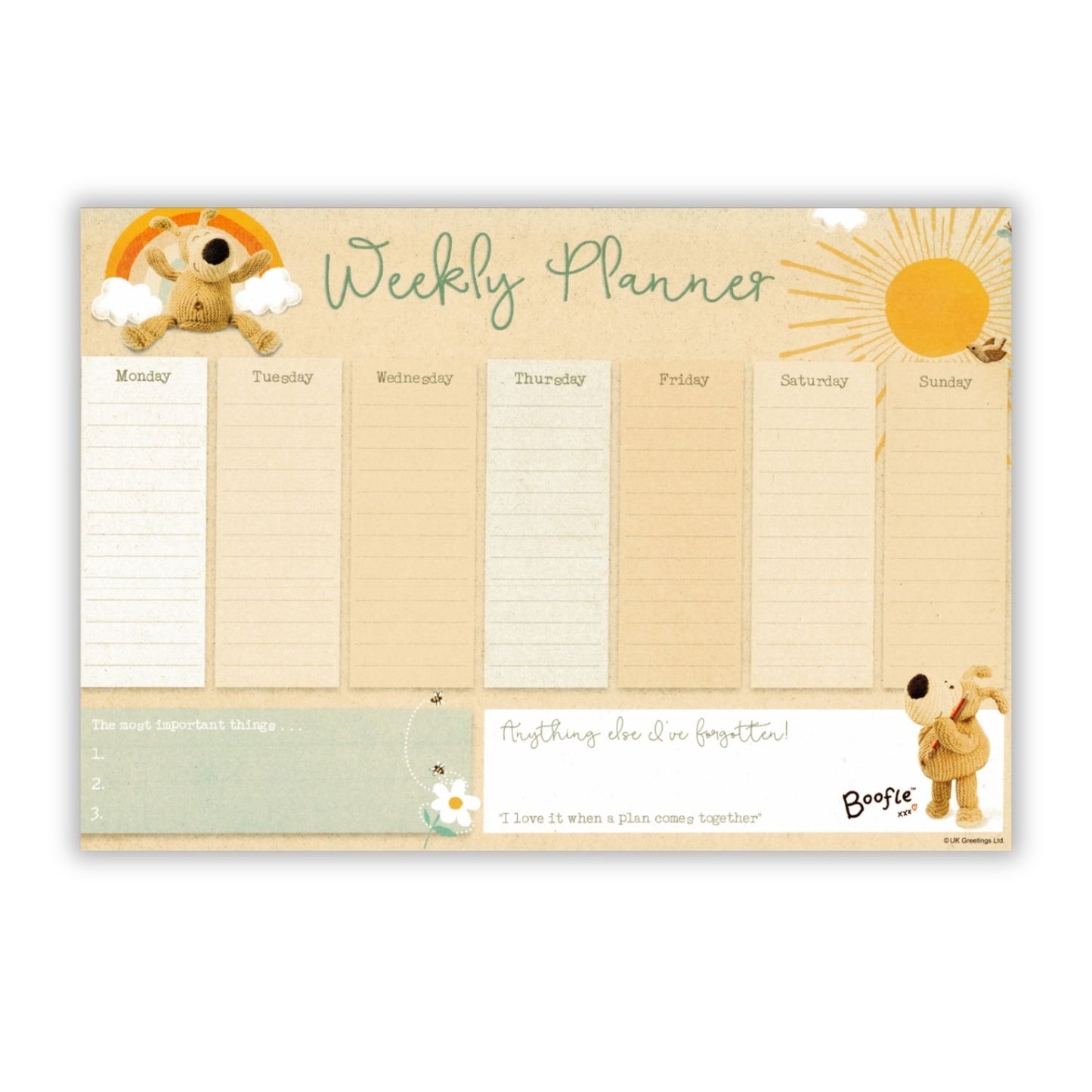 Boofle Weekly Planner Boofle's Bright Forecast! Notebook Gift Idea