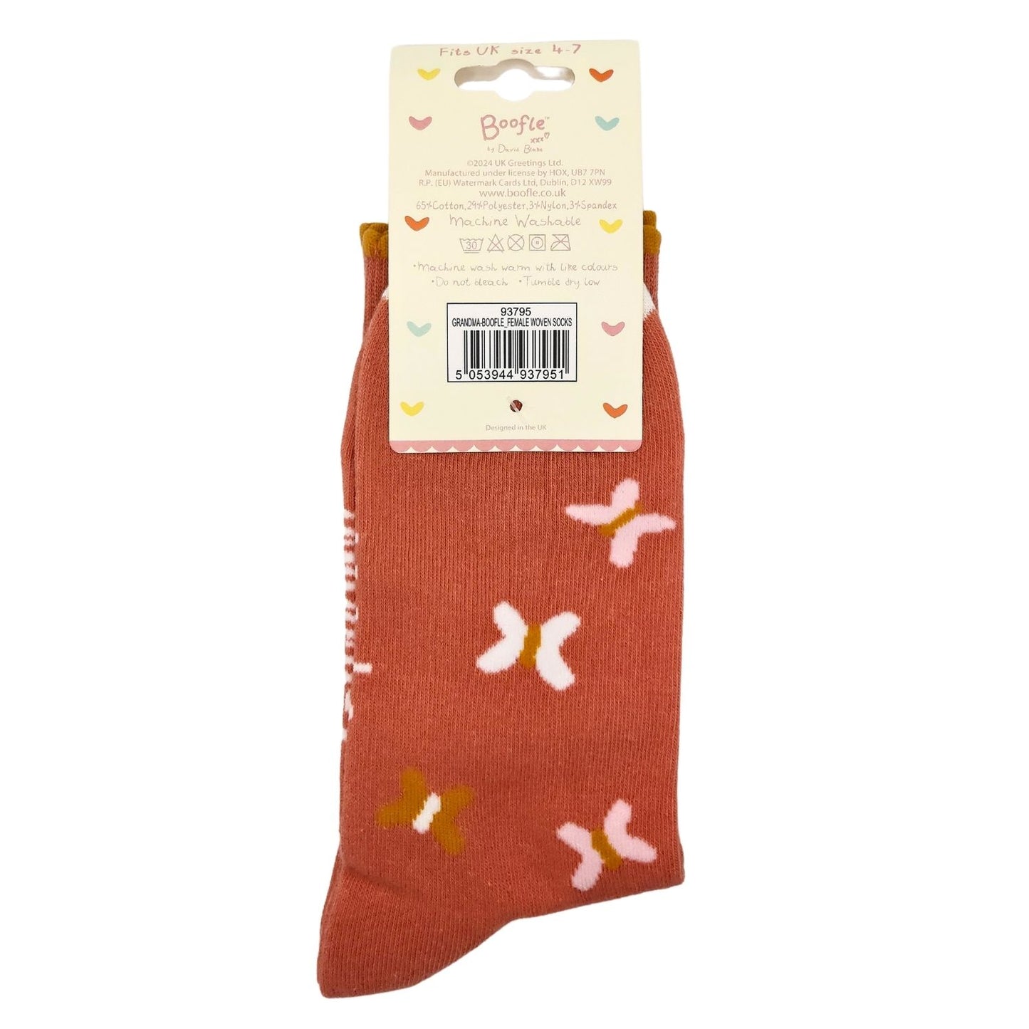 Boofle Special Grandma Peachy Fluttering Beauties Socks Gift Idea