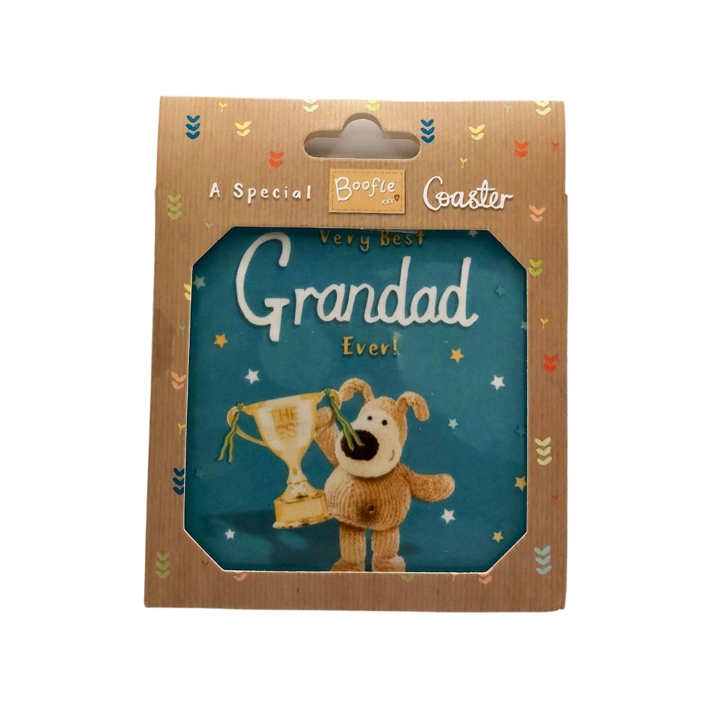 Boofle Best Grandad Proud Pawsome Pop Coaster Gift Idea