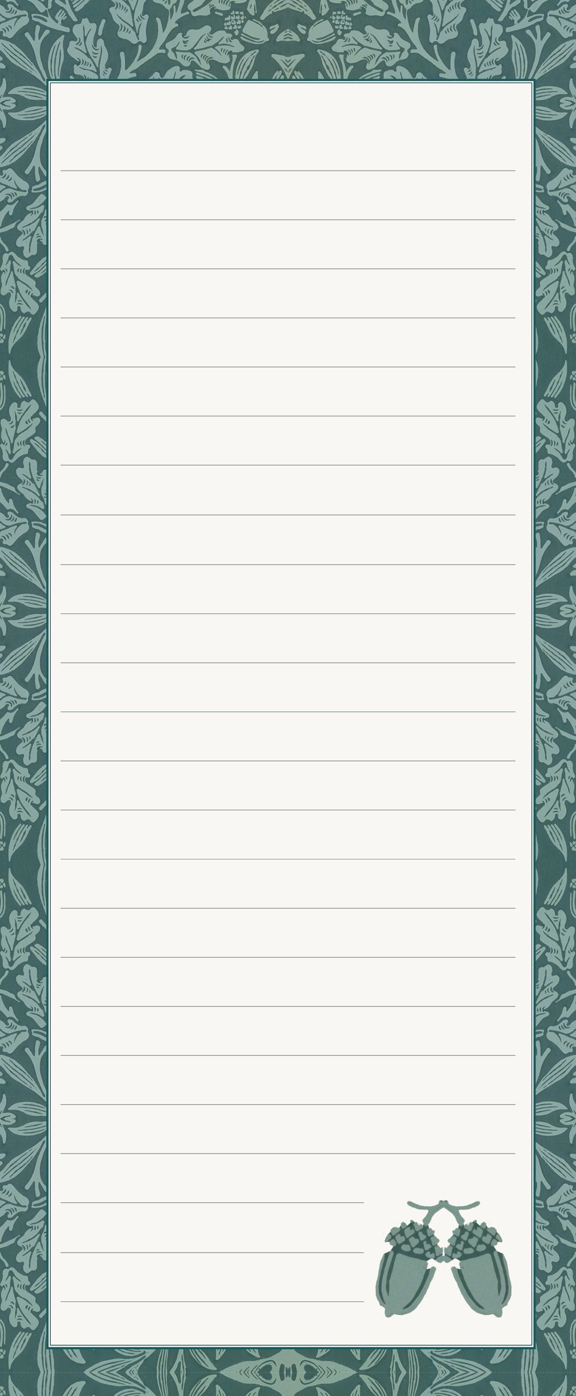Gifted Stationery William Morris Magnetic Shopping List