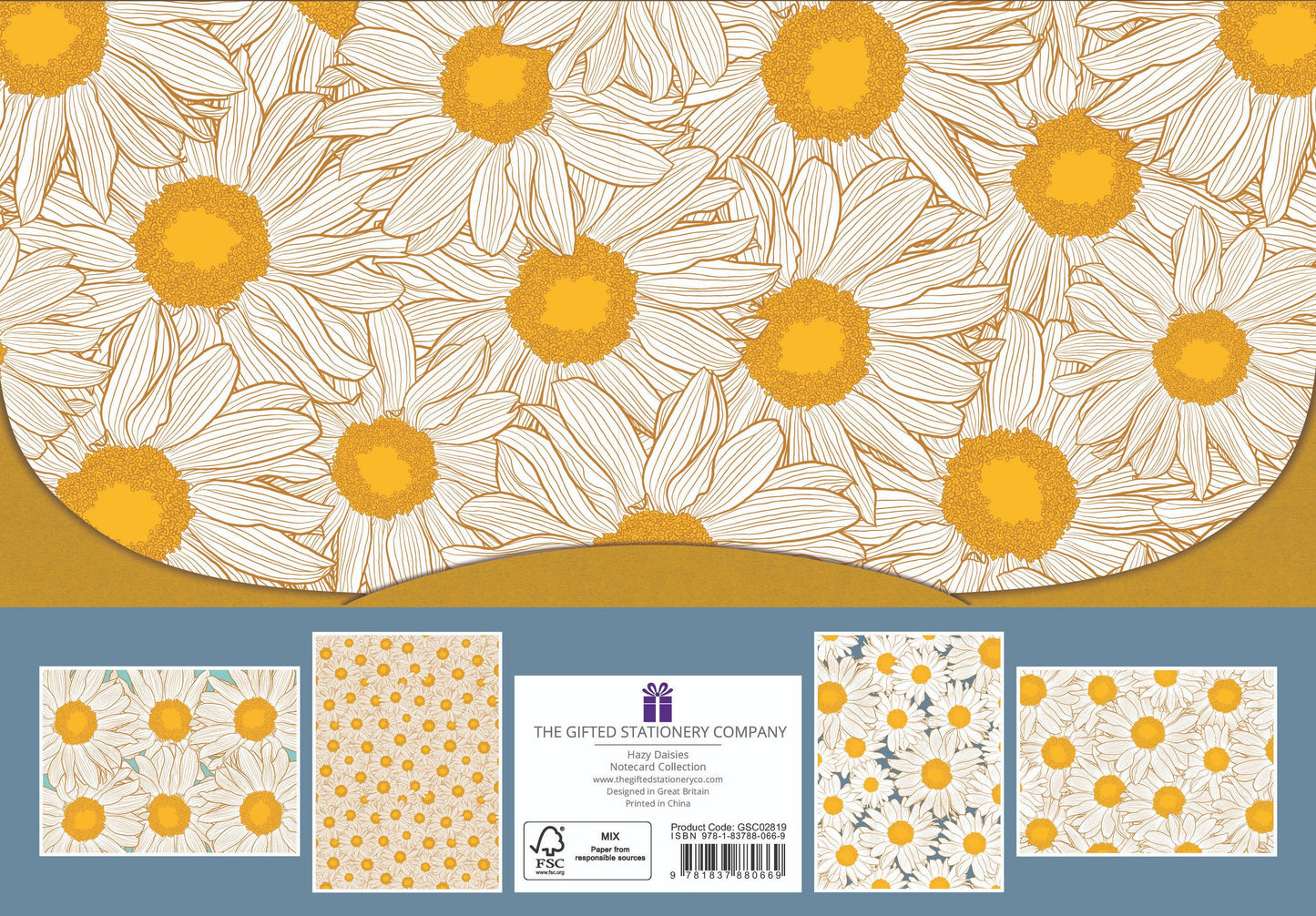 Gifted Stationery Hazy Daisies 20 Notecards & Envelopes Set