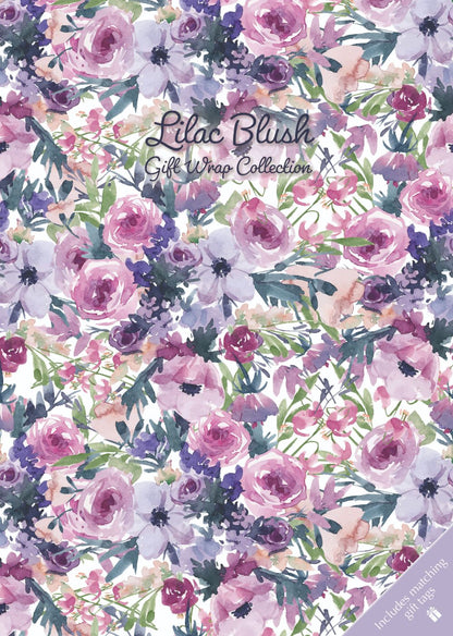 Gifted Stationery Lilac Blush Gift Wrap Collection Sheets Wrapping Paper In Book