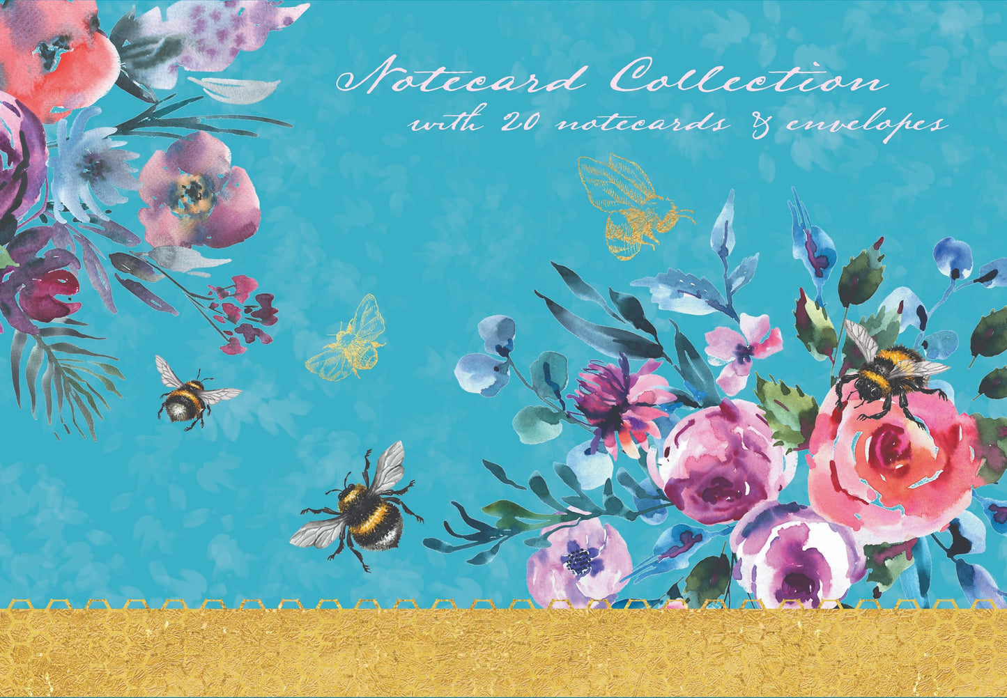 Gifted Stationery Queen Bee 20 Notecards & Envelopes Set