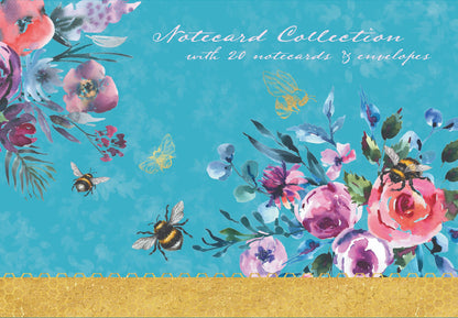 Gifted Stationery Queen Bee 20 Notecards & Envelopes Set