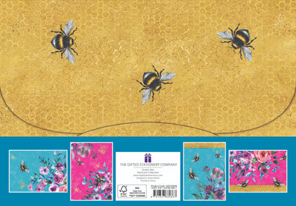 Gifted Stationery Queen Bee 20 Notecards & Envelopes Set