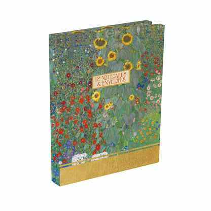 Gifted Stationery Klimt Floral 12 Notecards & Envelopes In Wallet