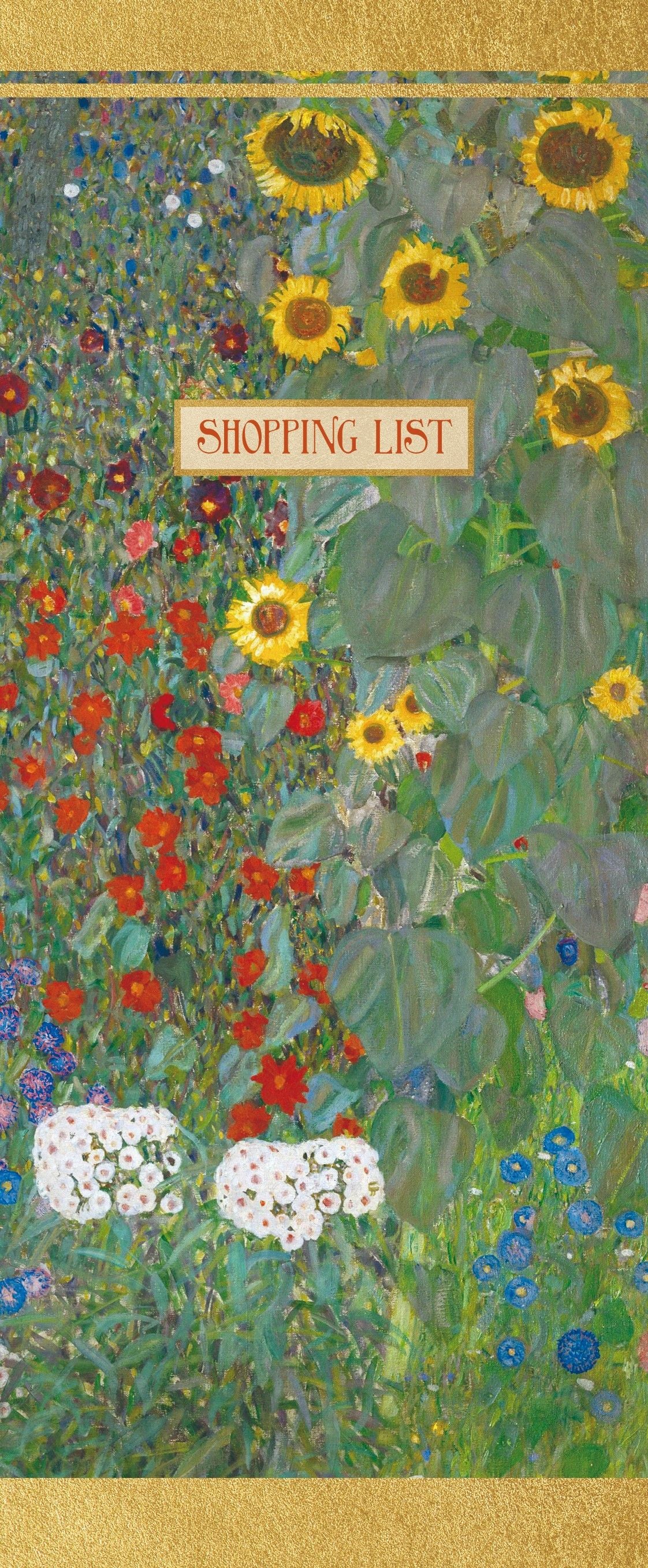 Gifted Stationery Klimt Meadow Magnetic Shopping List