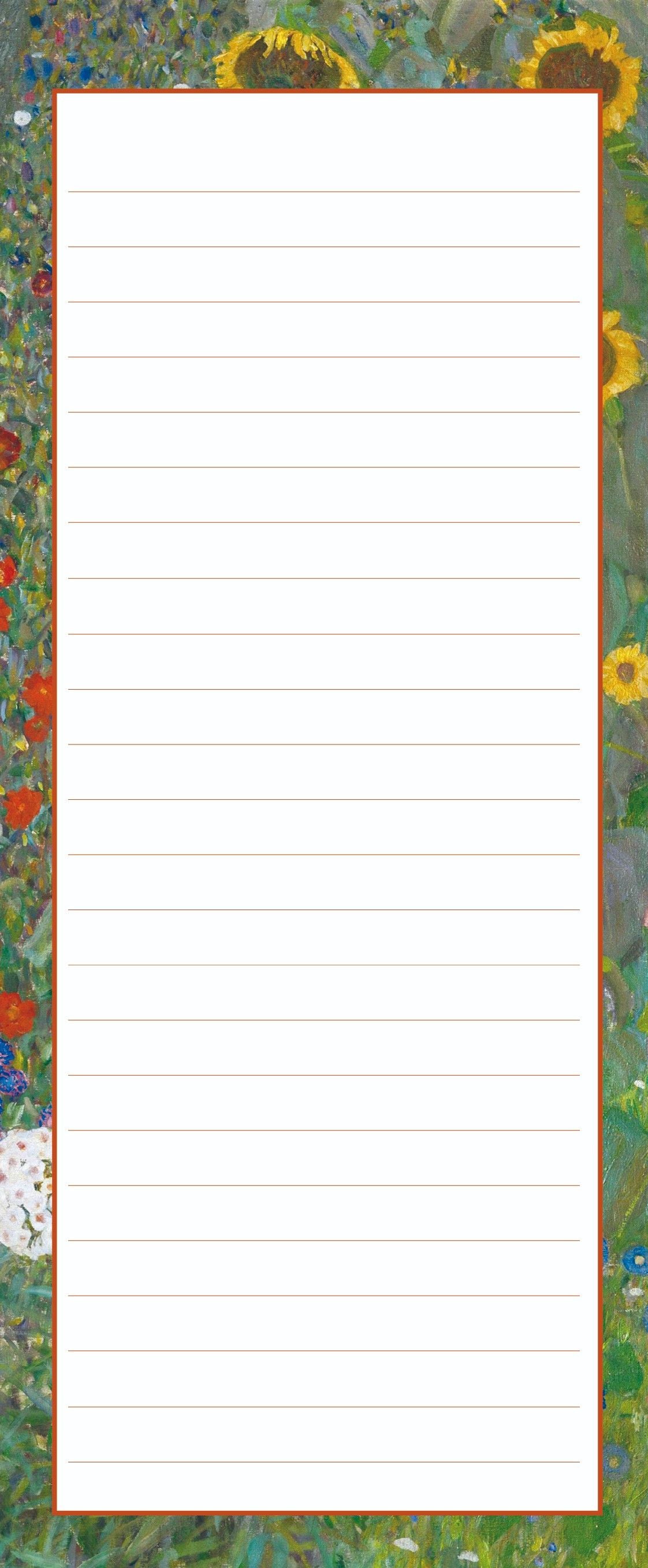 Gifted Stationery Klimt Meadow Magnetic Shopping List