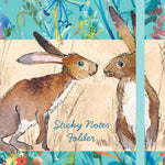 Gifted Stationery Kissing Hares Sticky Notes Folder