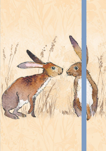 Gifted Stationery Kissing Hares Watercolour A6 Notebook