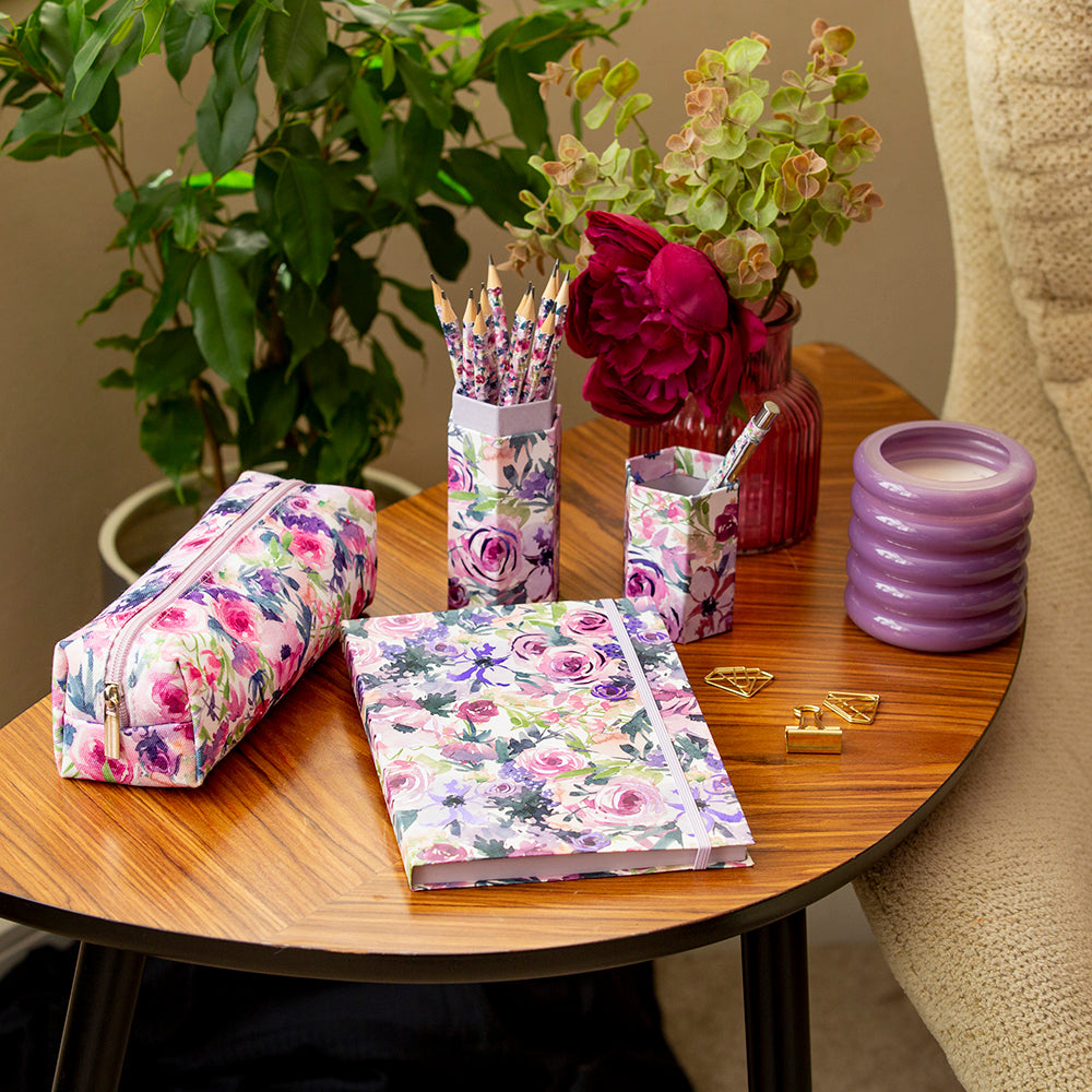 Gifted Stationery Lilac Blush Fabric Pencil Case