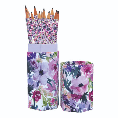 Gifted Stationery Lilac Blush Pencil Set In Case