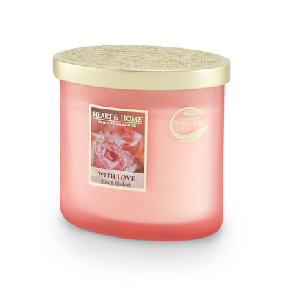 Rose & Rhubarb With Love Soy Wax Candle Love In Bloom! Candle Gift Idea