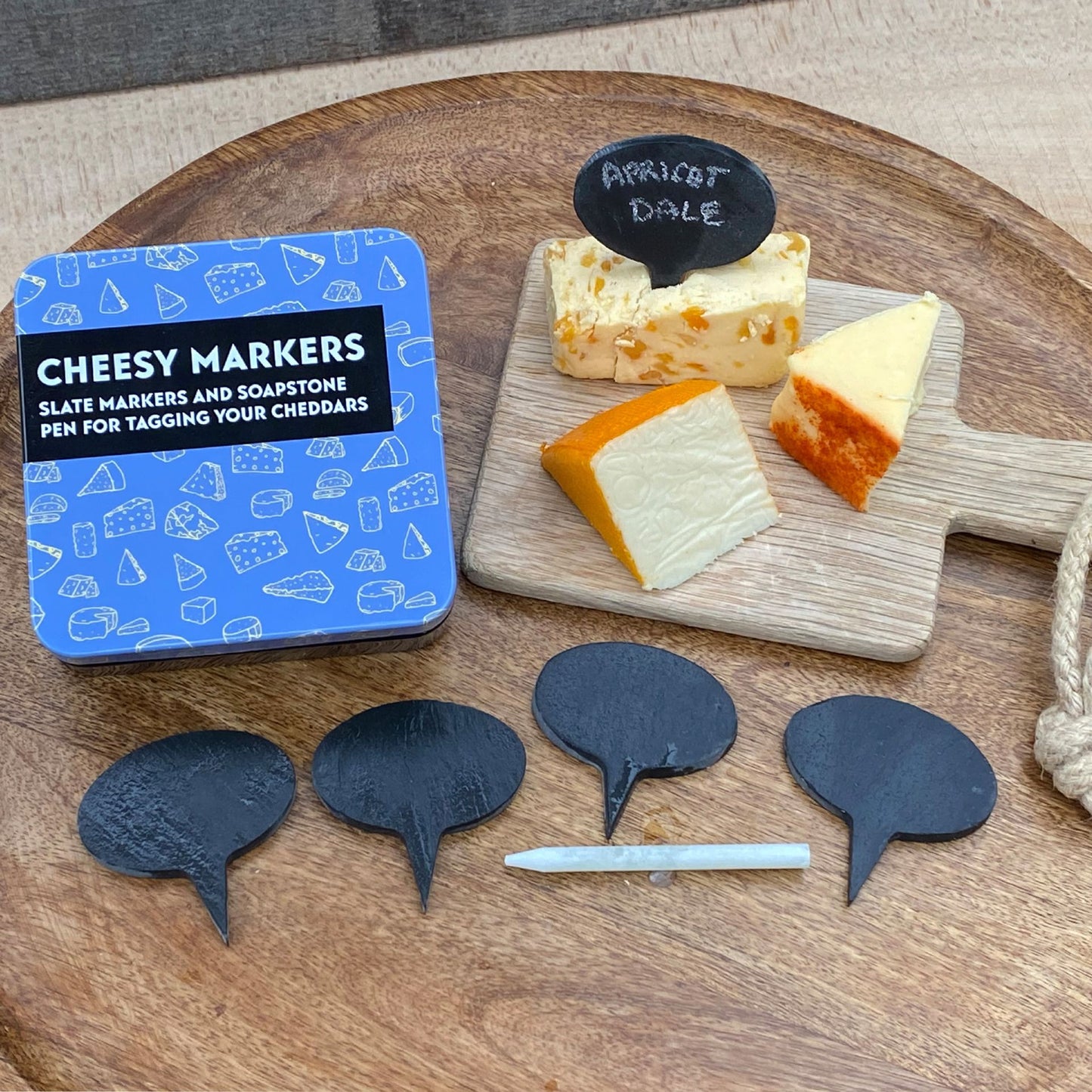 Apples To Pears Slate Cheesy Markers Kit Gift In A Tin