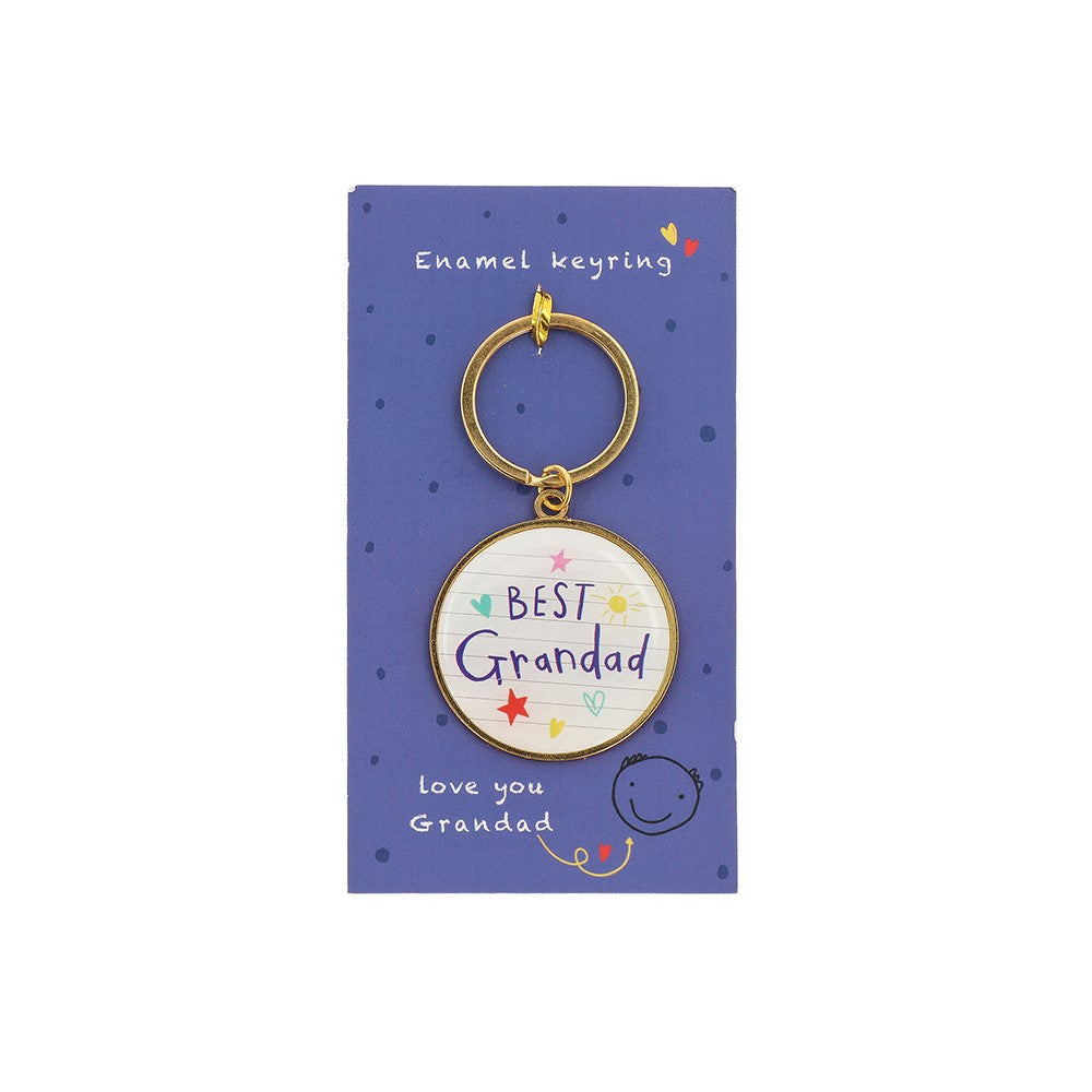 Scribbles Cute Best Grandad Enamel Keyring School Book